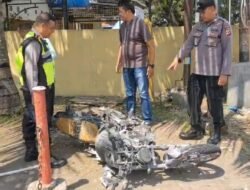 Insiden Menegangkan Di SPBU Weru, Satu Unit Sepeda Motor Hangus Terbakar Setelah Isi BBM